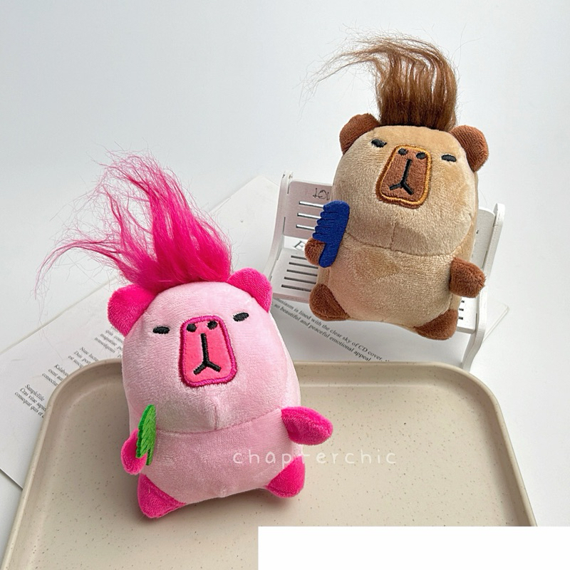 Jual Capybara Sisir Boneka Gantungan Kunci Keychain Rambut Gimbal ...