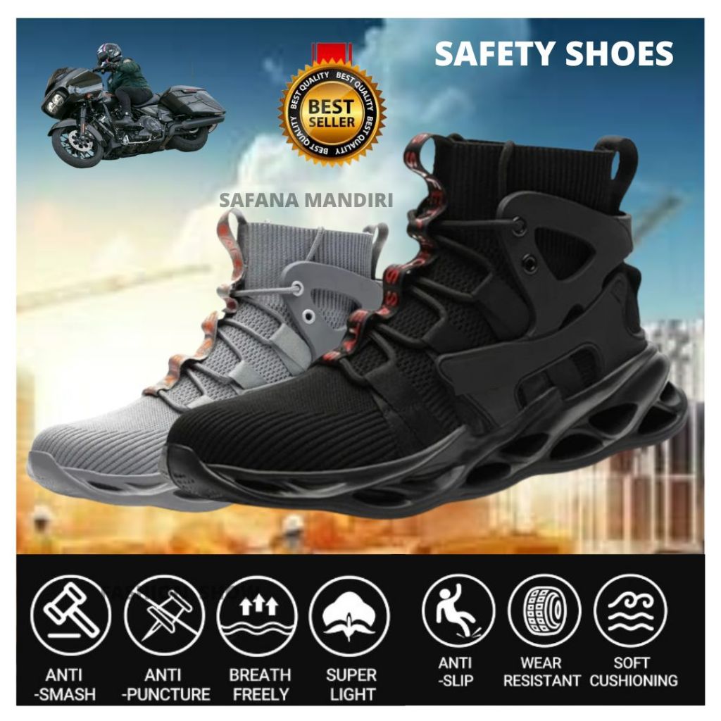 Jual Sepatu Safety Sneakers Ujung Besi Premium Import Safety Shoes ...