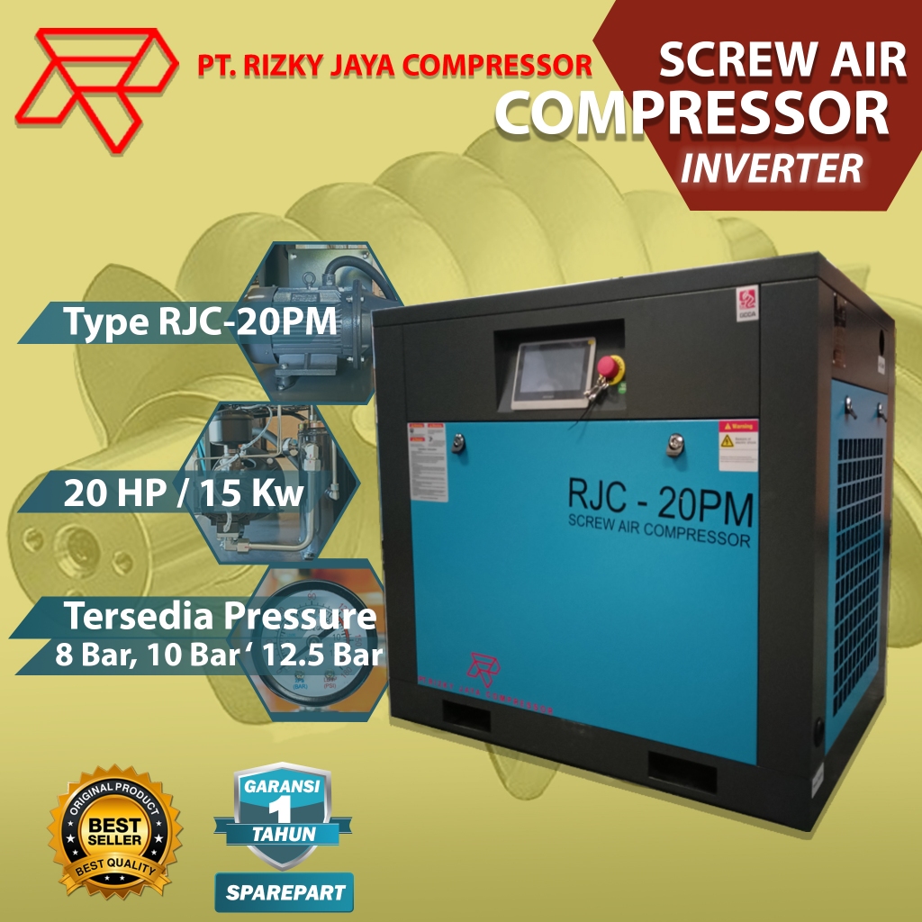 Jual kompresor angin 20 hp Inverter RJC Kompresor Udara Screw 15 kw ...
