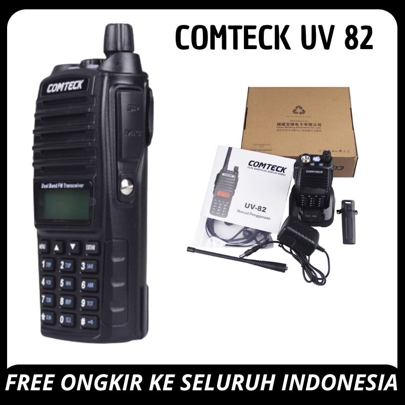 Jual Handy Talkie COMTECK UV 82 VHF-UHF Radio FM Dual Band Dual Display ...