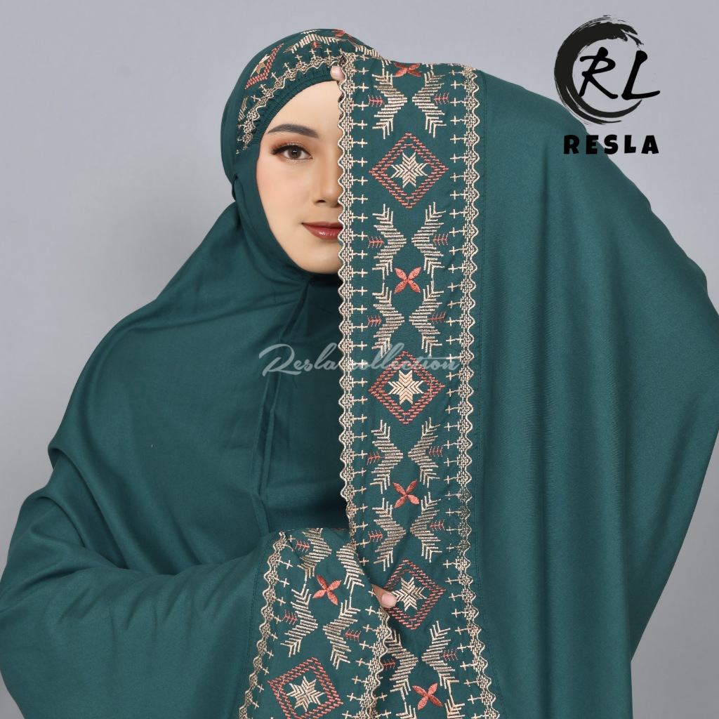 Mukena Dewasa Bordir Motif Songket Katun Mikro Premium Jumbo