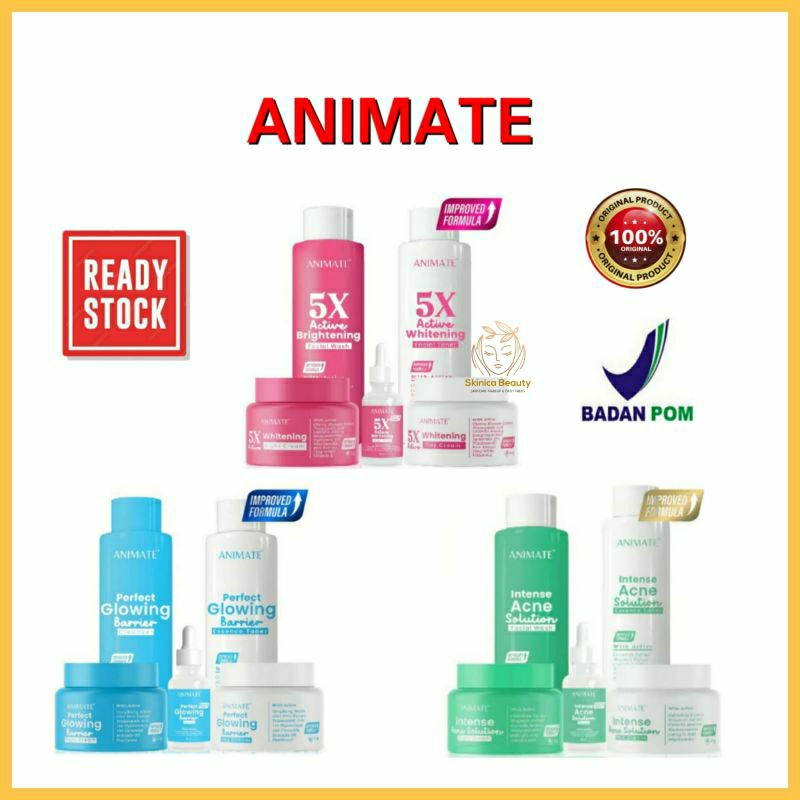 Jual ANIMATE Skincare 5in1 Whitening Series | Glowing Series | Acne ...