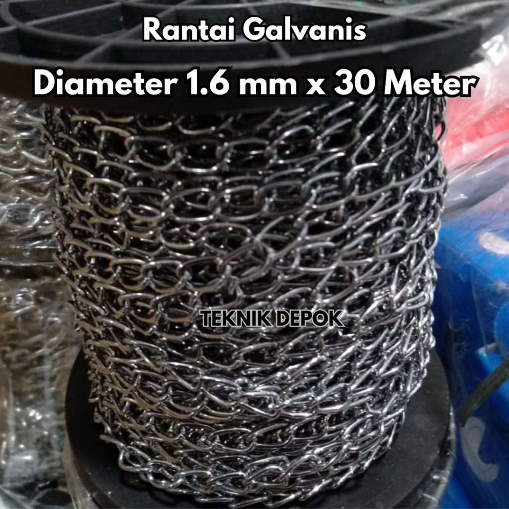 Jual PER-ROLL Rantai Mini Diameter 1.6 mm x Panjang 30 Meter Besi ...