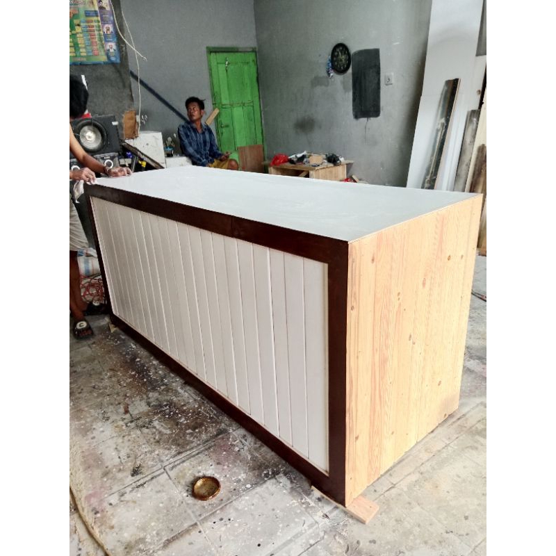 Jual meja bar /meja kasir kayu jati belanda | Shopee Indonesia