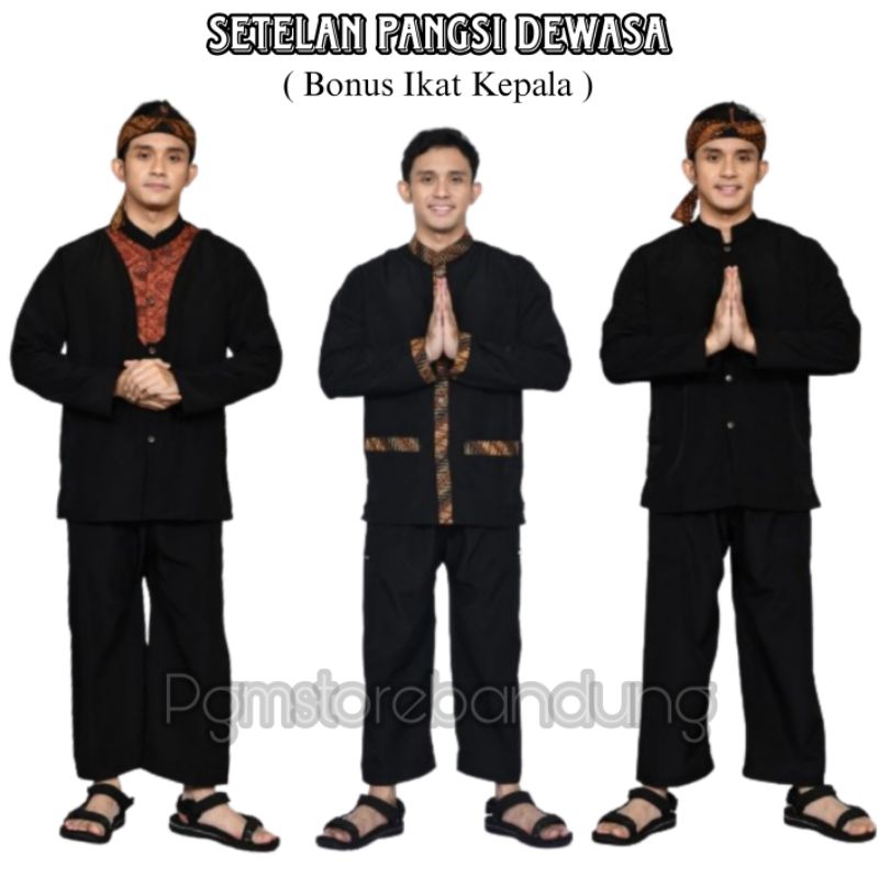 Jual Setelan Pangsi Batik Dewasa-Setelan Baju Sunda Pria Dewasa-Baju ...
