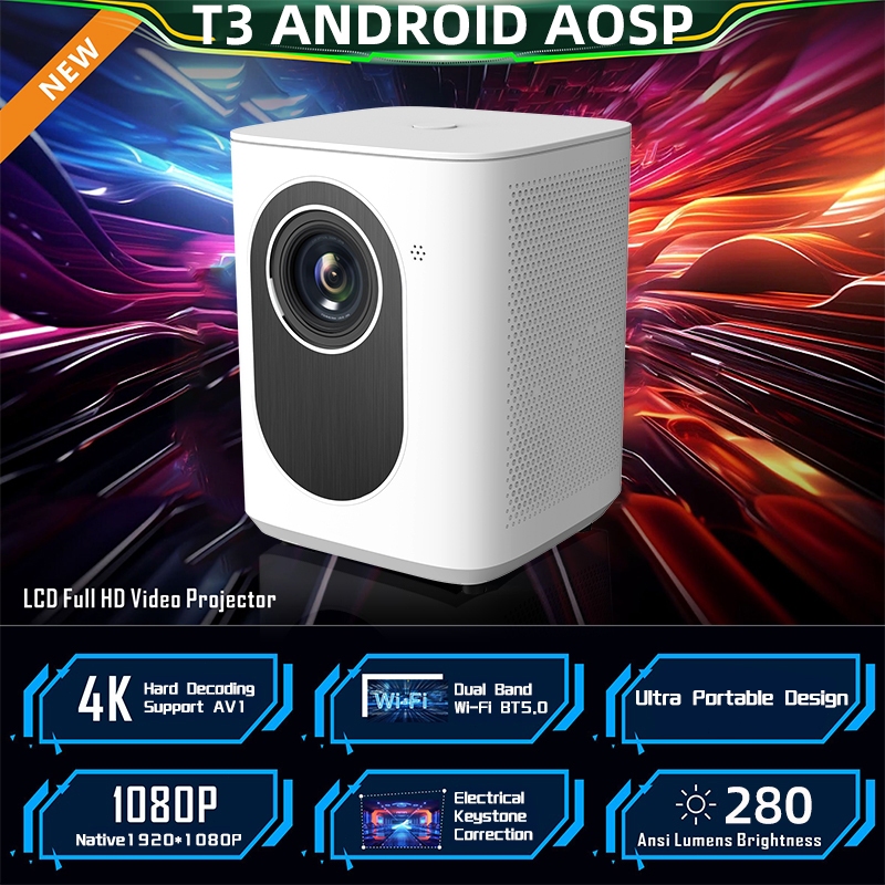 Jual Tripsky Proyektor Android T3 280ANSI Lumens HD WiFi Dual band LCD ...