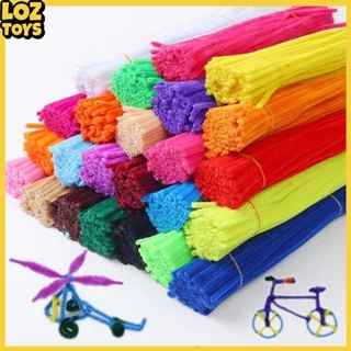 LOZTOYS 100 PCS DIY Dekorasi Kawat Bulu Mercy Warna Pastel Pipe Cleaner Macaron Warna Soft Color