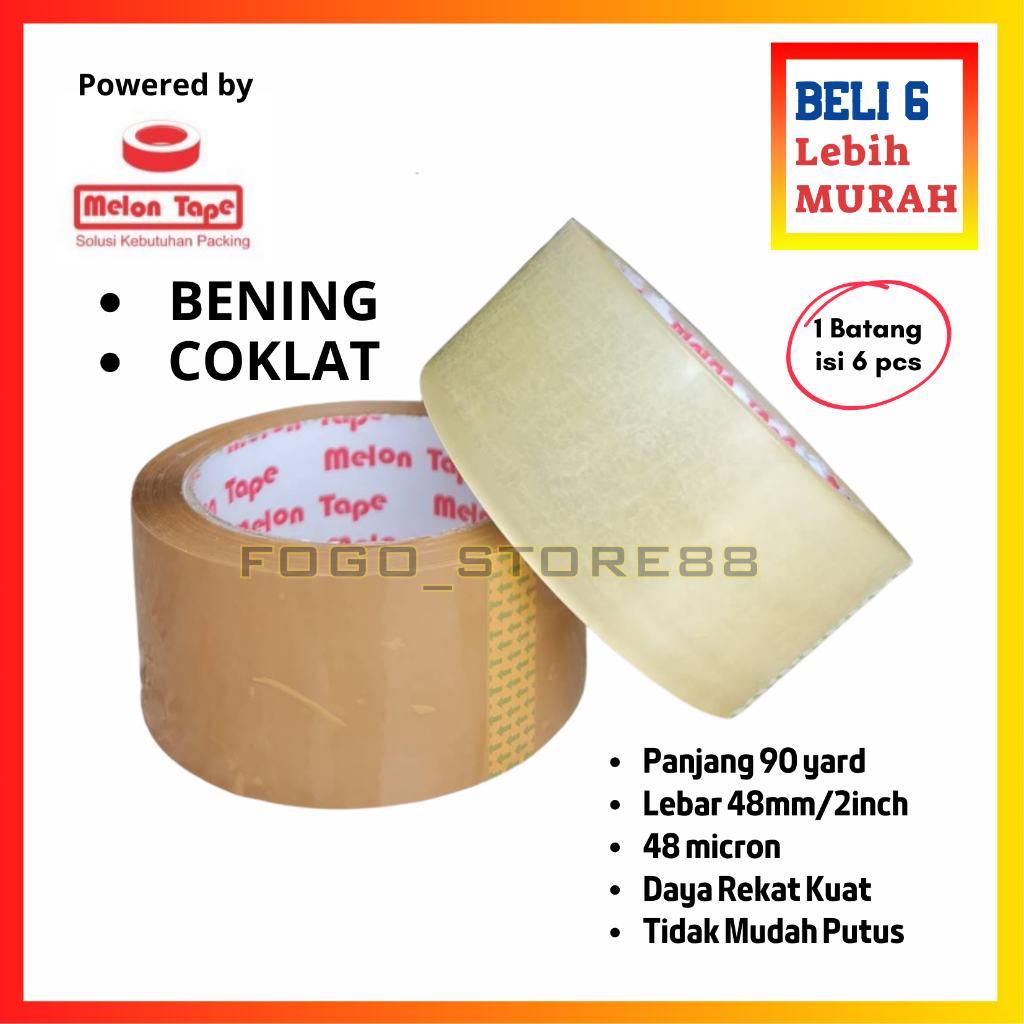 Jual Lakban Packing MELON 2inch 48mm x 90yard Opp Packing Tape isolatip ...