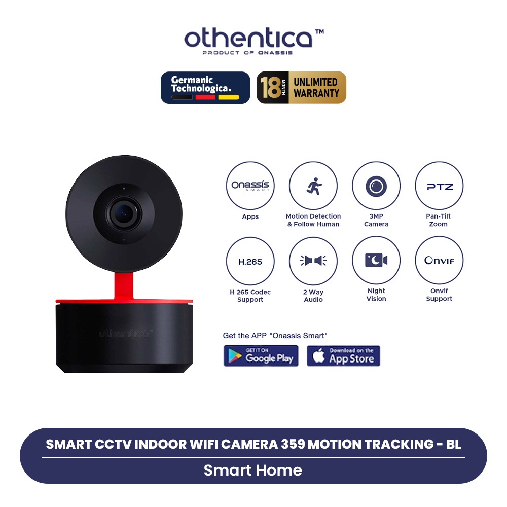 Jual Othentica Smart CCTV Indoor Wifi Camera 359 Motion Tracking BL ...