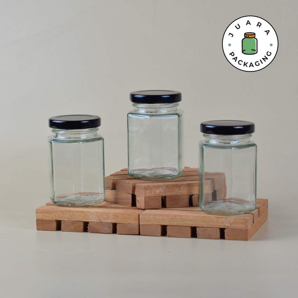 Jual Botol Kaca 100ml Model Hexagon Segi Enam dengan Tutup Kedap Udara ...