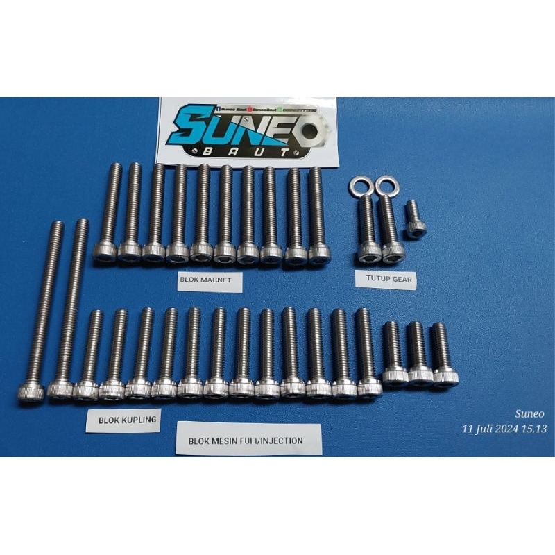 Jual Baut Blok Mesin Satria FU FI Injection/GSX ( Baut L Stainless ...