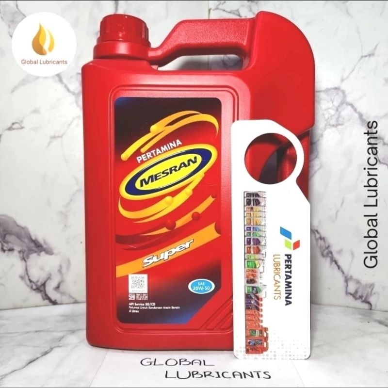 Jual Pertamina Mesran SUPER 20W-50 4 Liter (Oli Mesin Bensin Mineral ...
