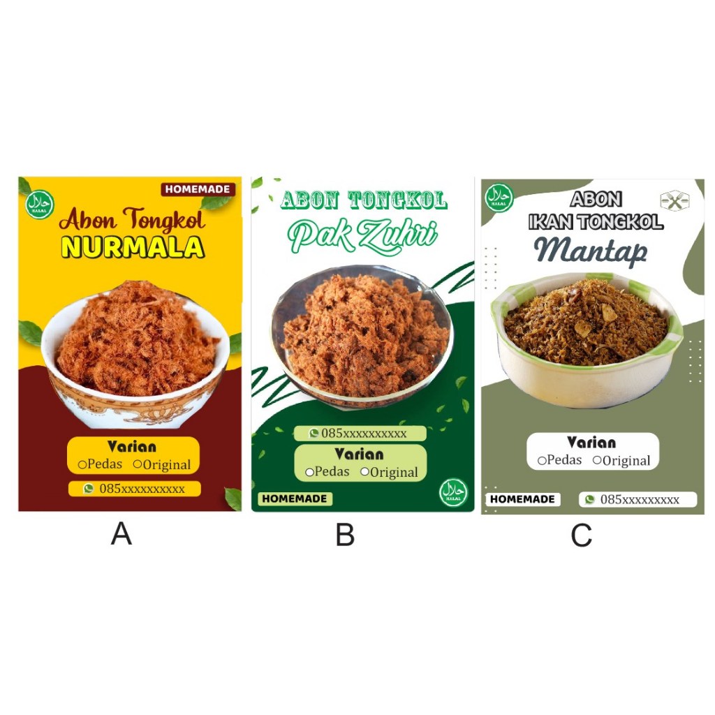 Jual sticker abon ikan tongkol/sticker makanan Shopee Indonesia