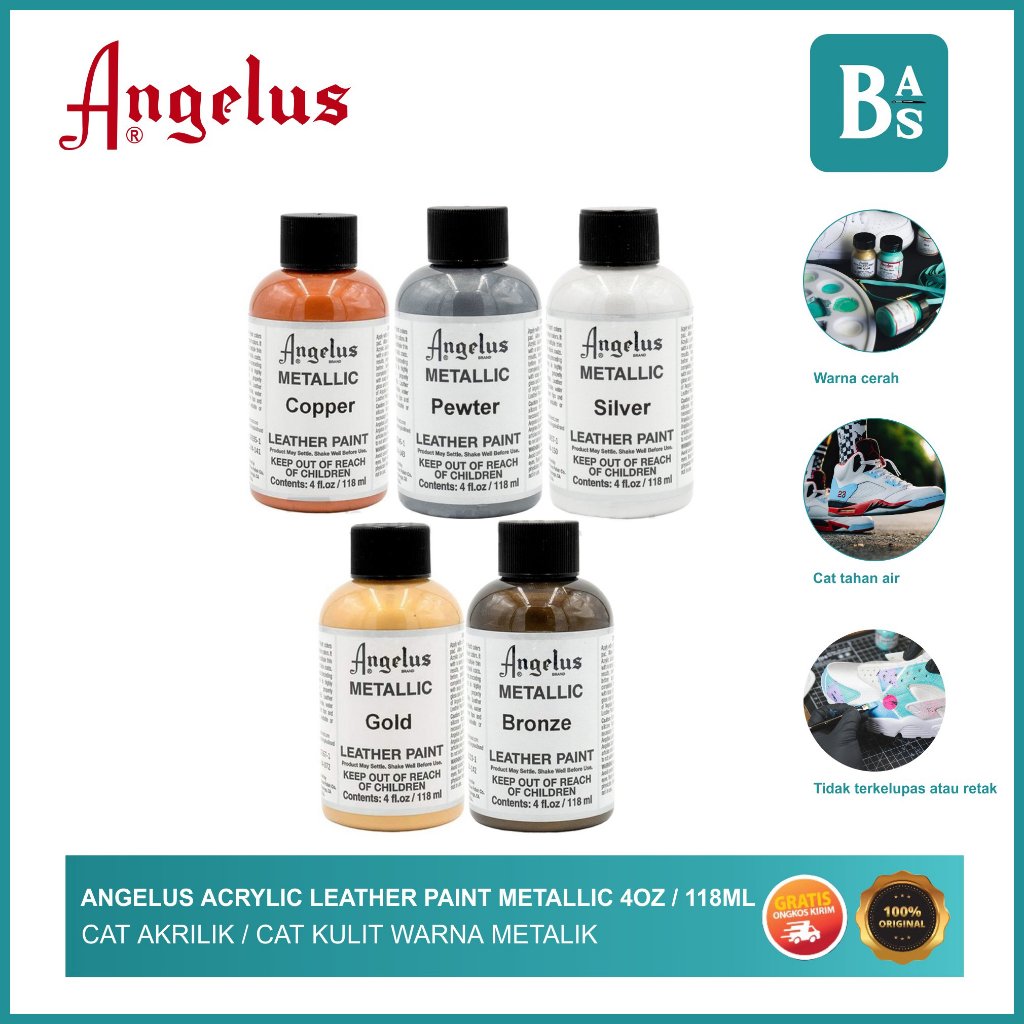 Jual Angelus - Acrylic Leather Paint Metalic Color 4oz 118ml - Cat ...