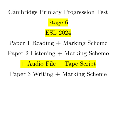 Jual Cambridge Primary Progression Stage 6 ESL Tahun 2024 | Shopee ...