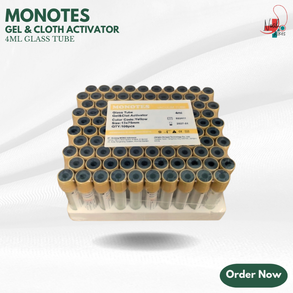 Jual TABUNG VACCUM TUBE GEL CLOTH ACTIVATOR GLASS 4 ML | MONOTES ...