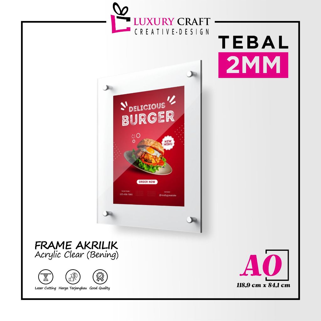 Jual Frame Bingkai Display Poster Akrilik Menu Dinding - Ukuran A0 ...