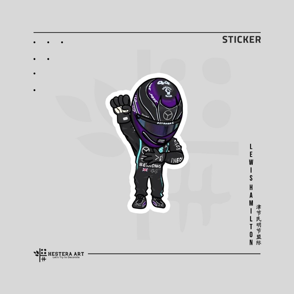 Jual Stiker Lewis Hamilton Sticker Vinyl Doff Laminasi | Stiker F1 ...