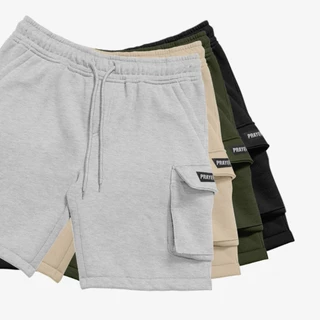 PRAYERFAITH - Celana Pendek Cargo Plain Soft Fleece
