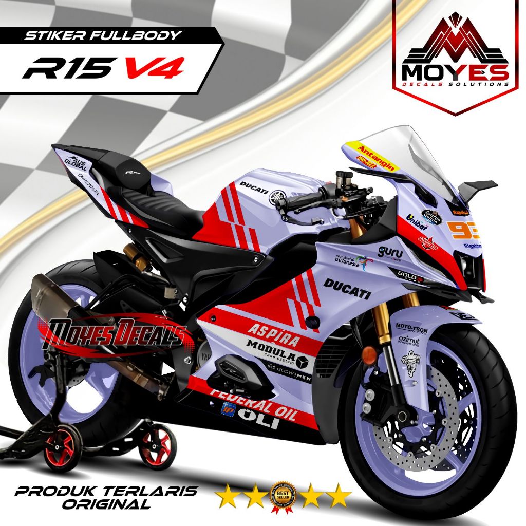 Jual Bisa cek dulu Decal Stiker Fullbody R15 V4 model desain Balap Gp ...