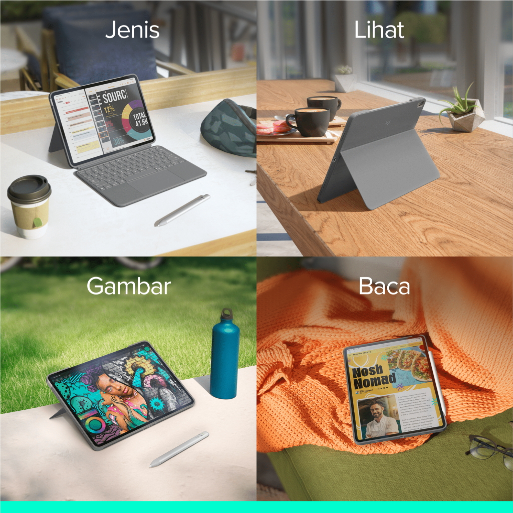 Logitech Combo Touch Keyboard Case untuk iPad Air 11 inch (M2, M3 & M4) dan iPad Air (5th gen) (8)