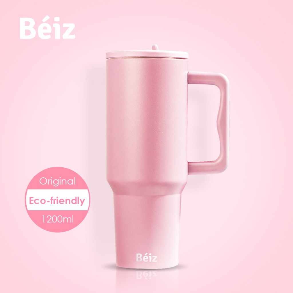 Jual Beiz - 1200ml Pink Coral - Botol Straw Tumbler Stainless Cup ...