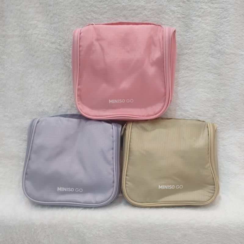 Official BALI MINISO Minigo Toiletry Bag with Hook Tas Travel Bag Miniso