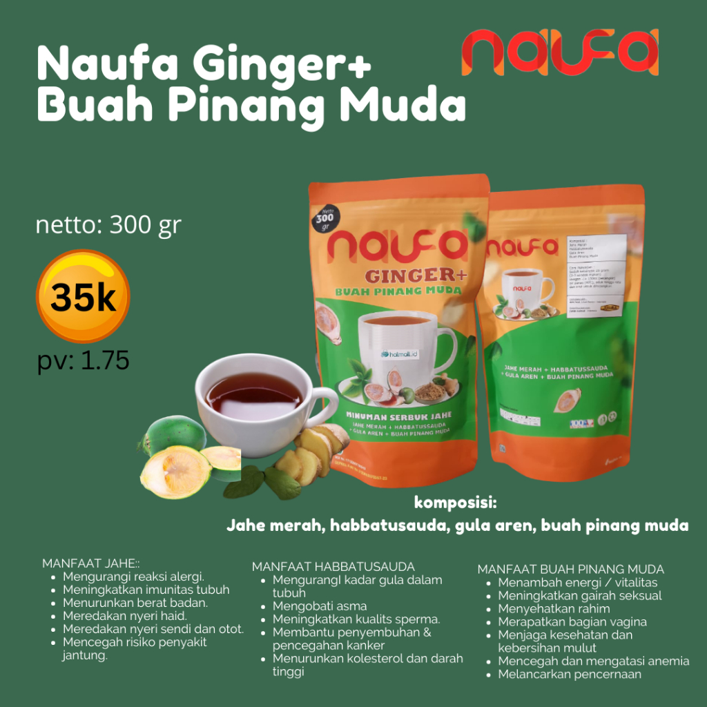 Jual Naufa Ginger Aren plus Buah Pinang Muda 300g | Shopee Indonesia