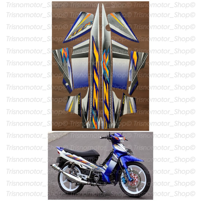Jual striping list Yamaha Fiz R F1Z R Fullcluth 04 putih biru all warna ...