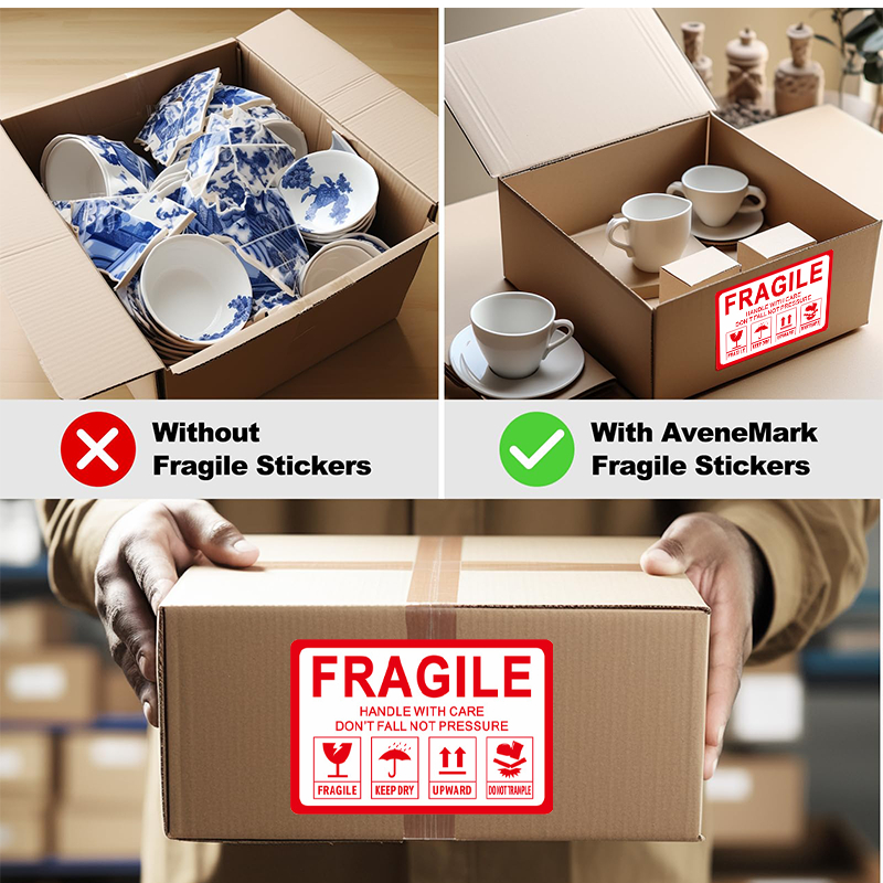 Product image 1000 PCS Sticker 1 Roll Sticker Label Fragile Handle With Care Don'T Fall Not Pressure 60 x 40 mm 1