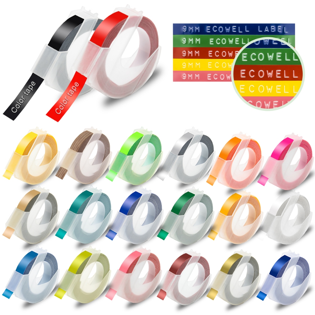 Jual Refill Tapes Laber Maker merk Motex dymo Cidy emboss 3m x 9mm ...