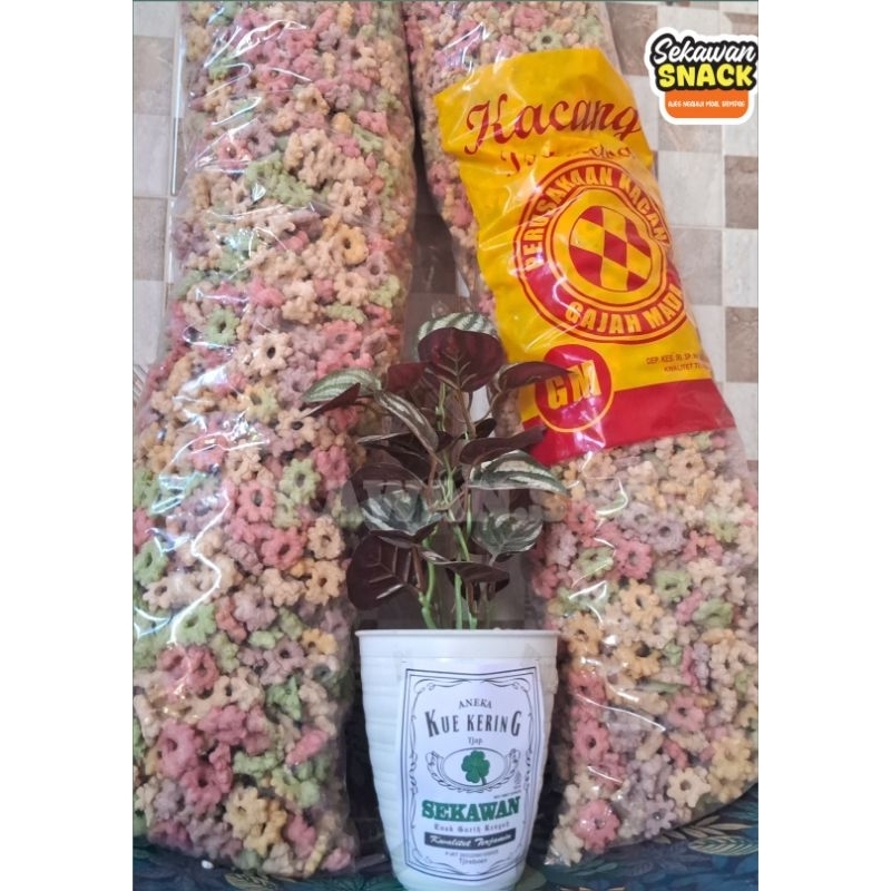 Jual Cemilan Bunga Sakura Warna-Warni Super Renyah|Snack Ajisan Bunga ...