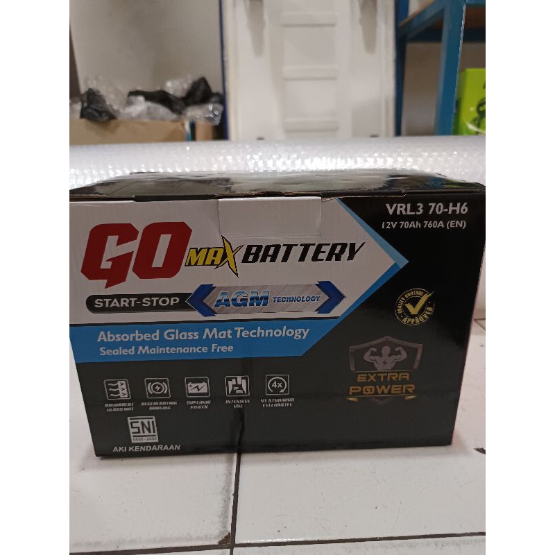 Jual Aki Kering Mobil Go Battery VRL3 70-H6 AGM Series 12V 70Ah Lexus ...