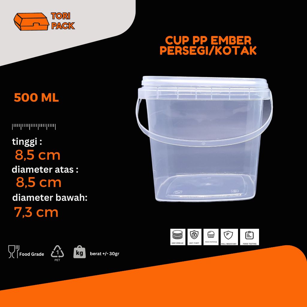 Jual Cup Ember PP Persegi/Kotak 500 ml Grosir | Shopee Indonesia