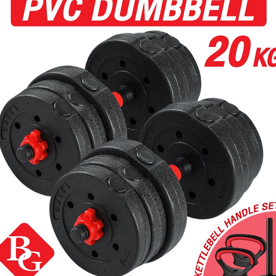Jual Produk Populer BG SPORT Set Pvc Dumbel Set Barbel Kettlebel Pvc ...