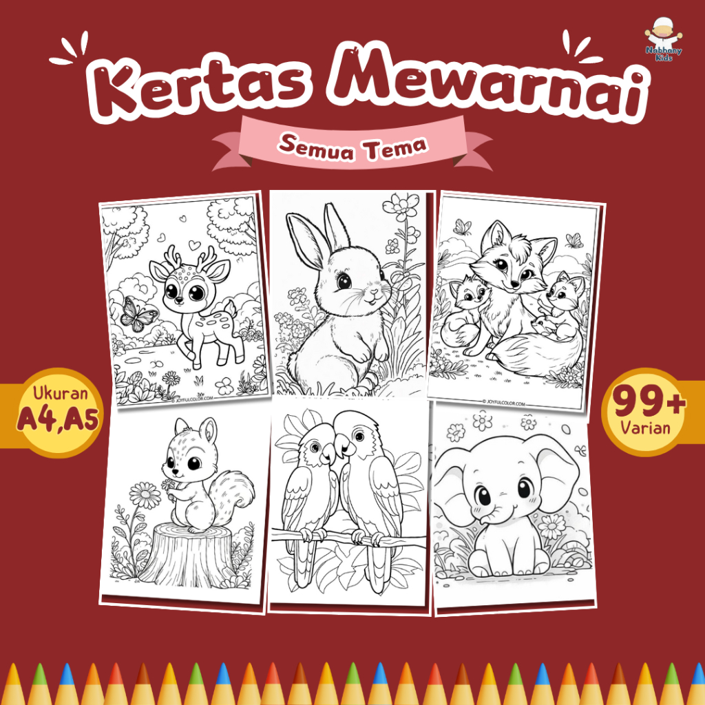 Jual KERTAS MEWARNAI ANAK SEMUA TEMA / KERTAS GAMBAR MEWARNAI UNTUK