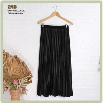Rok Velvet Bludru Plisket Polos Shiny Premium Import 22 Warna 240
