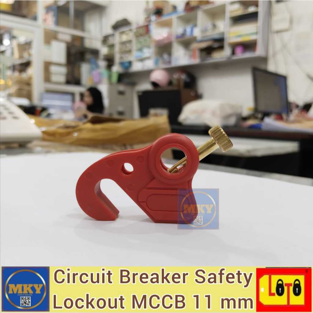 Jual Circuit Breaker Safety Lockout MCCB 11 MM LOTO merah Lock Mccb ...