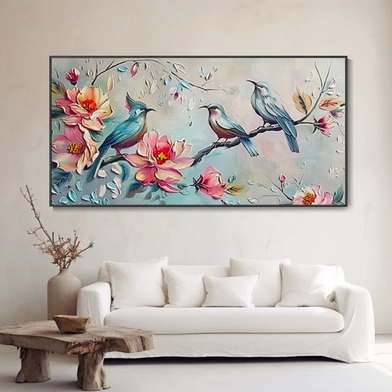 Jual Lukisan dinding abstrak tekstur burung minimalis modern untuk ...