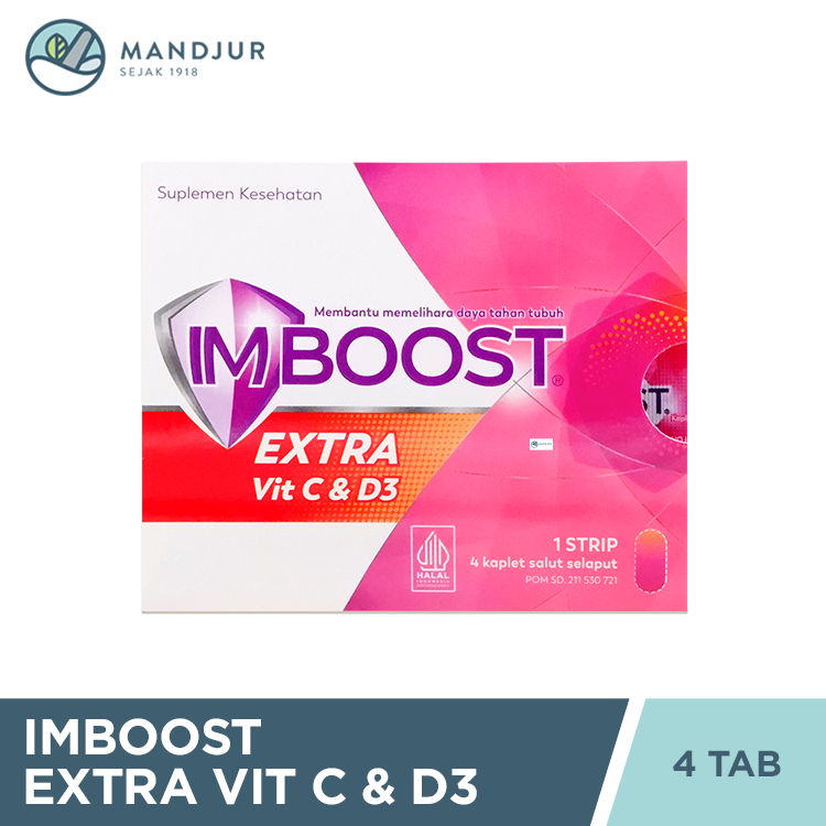 Jual Imboost Extra Vit C & D3 Strip 4 Tablet - Memelihara Daya Tahan ...