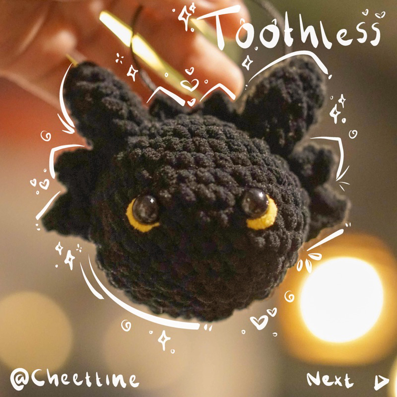 Jual chettine toothless gantungan tas lucu how to train your dragon ...