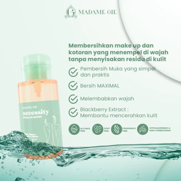 Madame Gie Necessity Micellar Water 300ml Make Up Remover Cleansing Water For All Skin Type