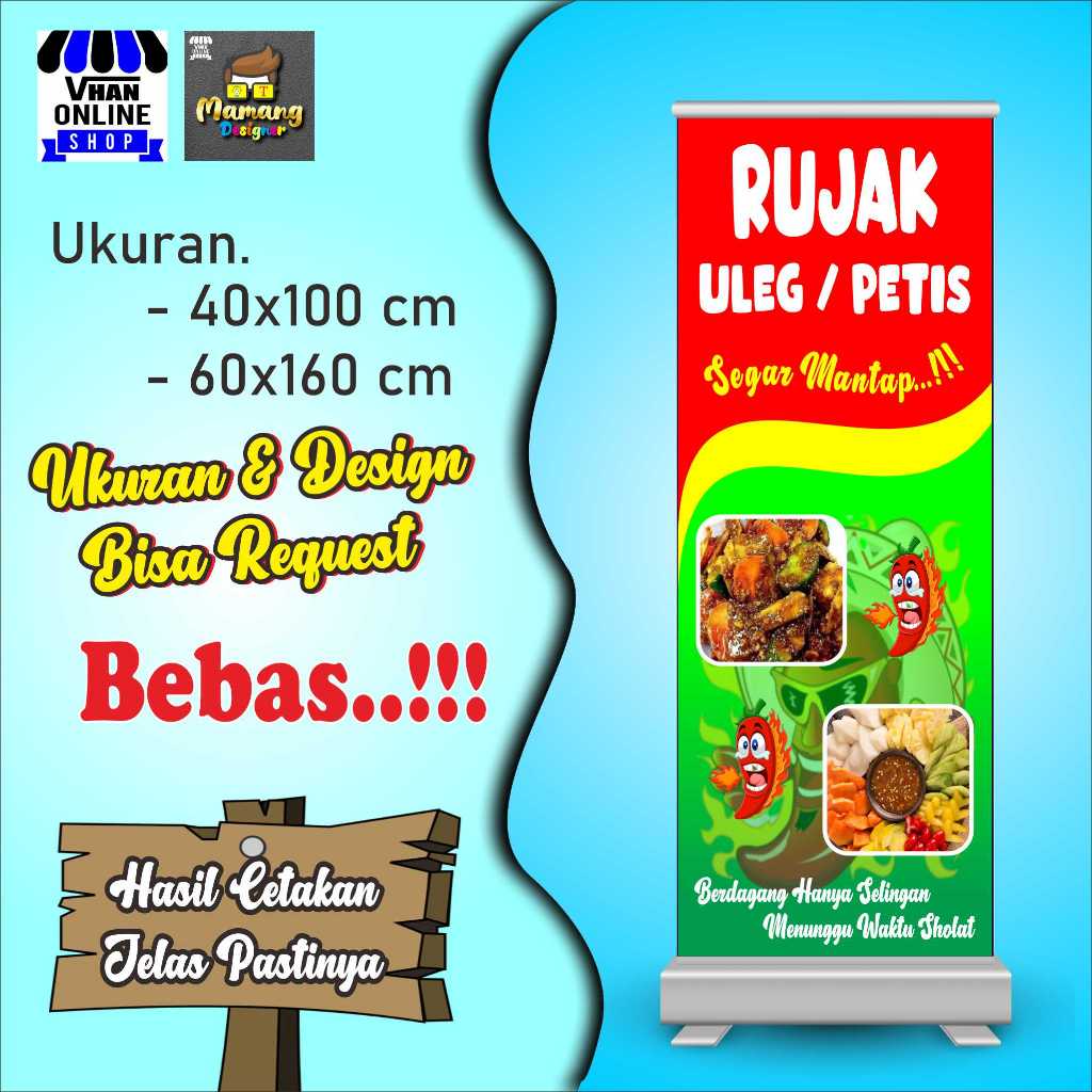 Jual Spanduk, Banner, Mmt Jualan Rujak atau Petis, Model Berdiri ...