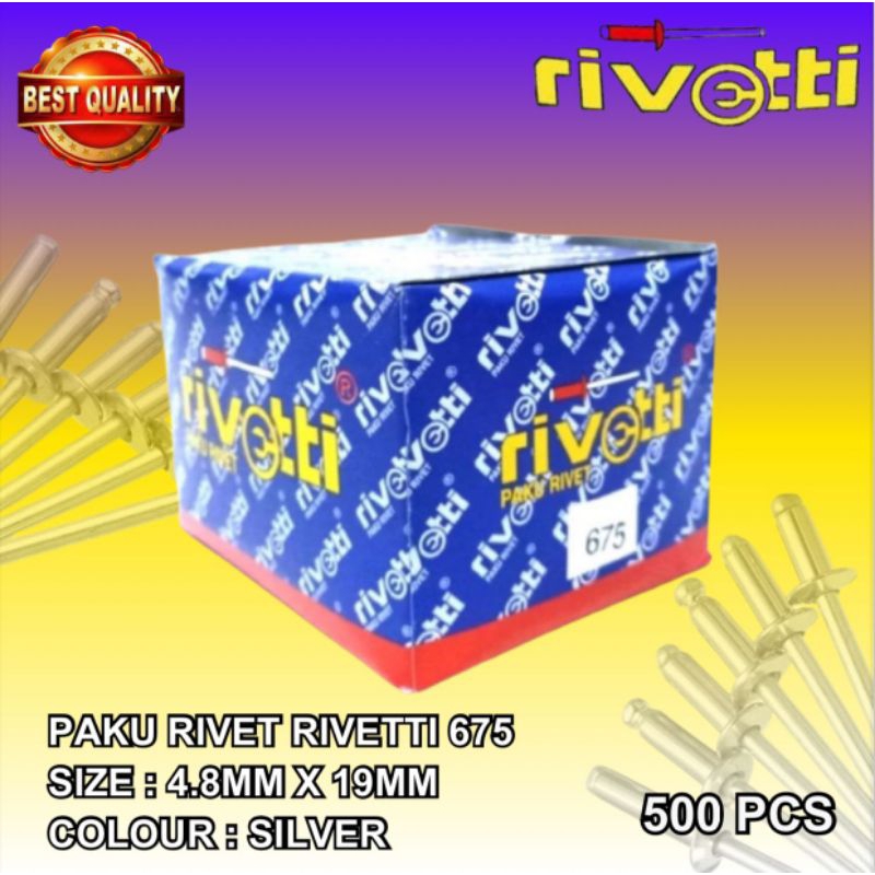 Jual Paku Rivet Rivetti 675 Size 4.8mm x 19mm isi 500pcs | Shopee Indonesia
