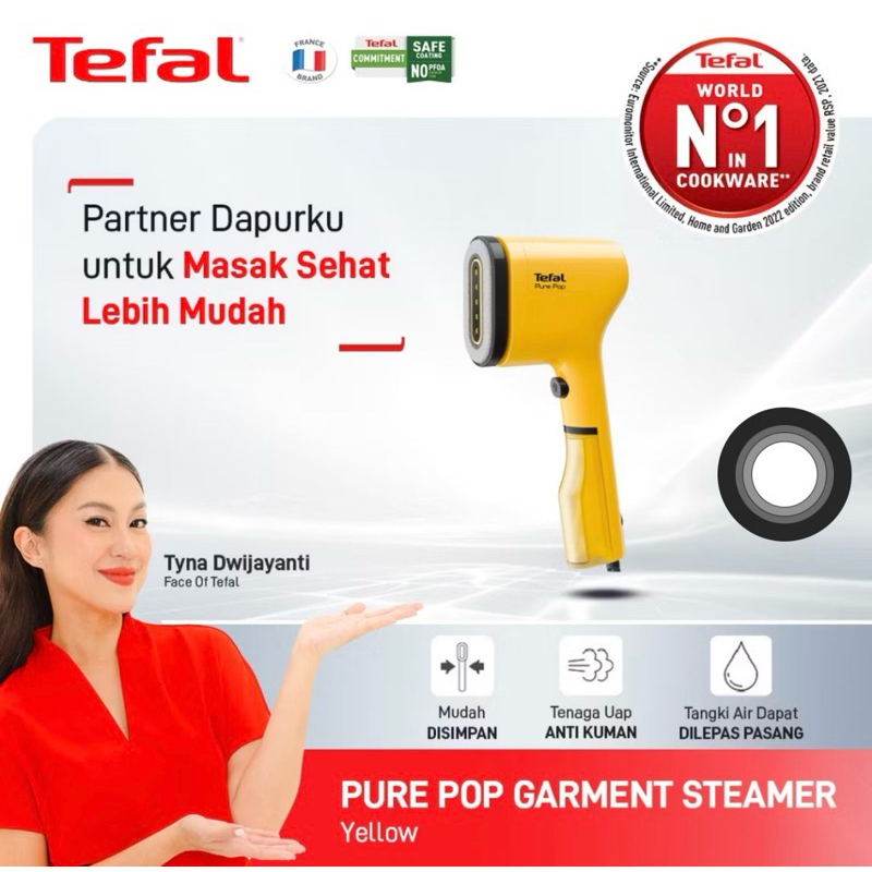 Jual TEFAL Pure Pop Garment Steamer Yellow / Setrika Uap Warna Kuning ...