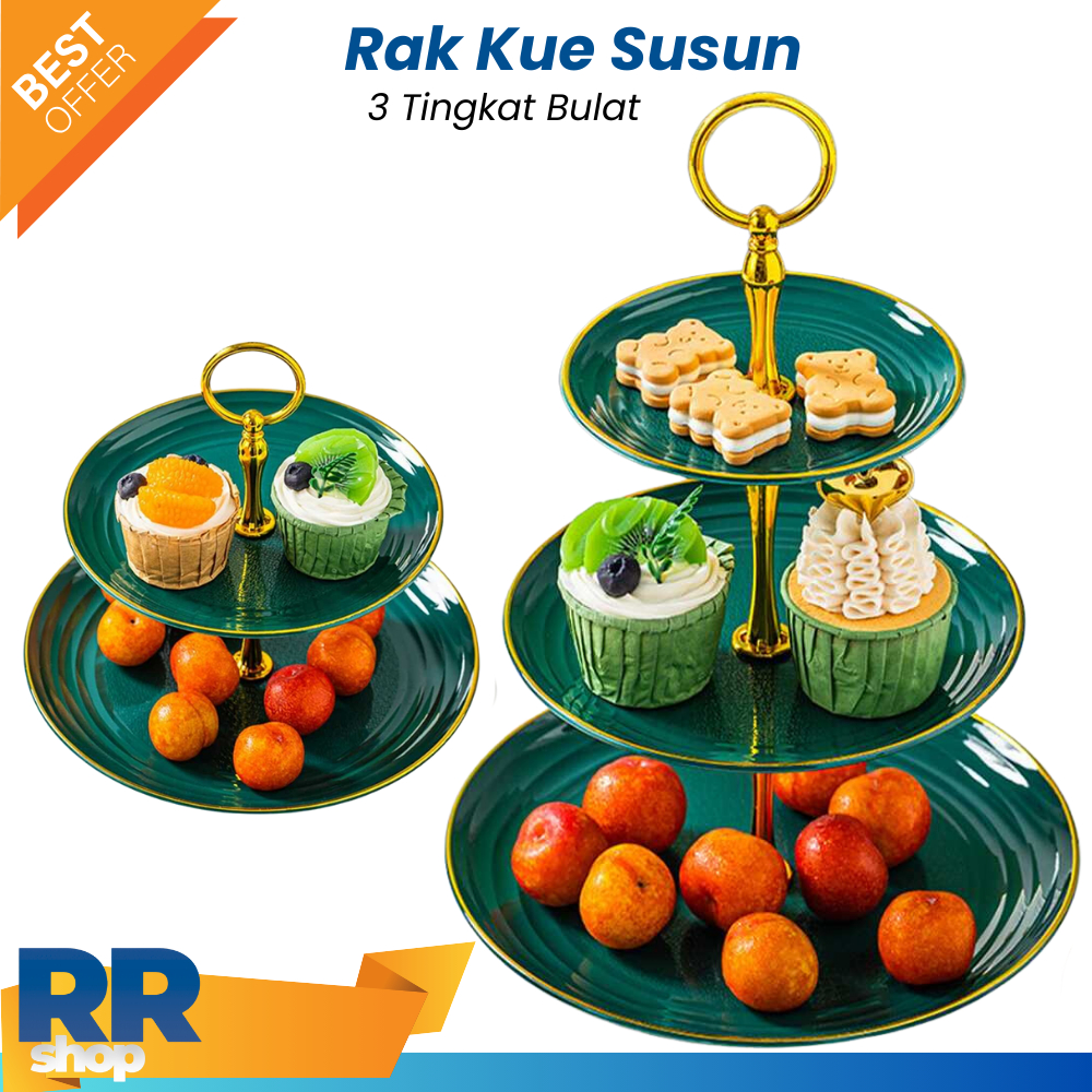 Jual Rak Kue Cake Stand Model Bulat Susun 3 Tingkat | Shopee Indonesia