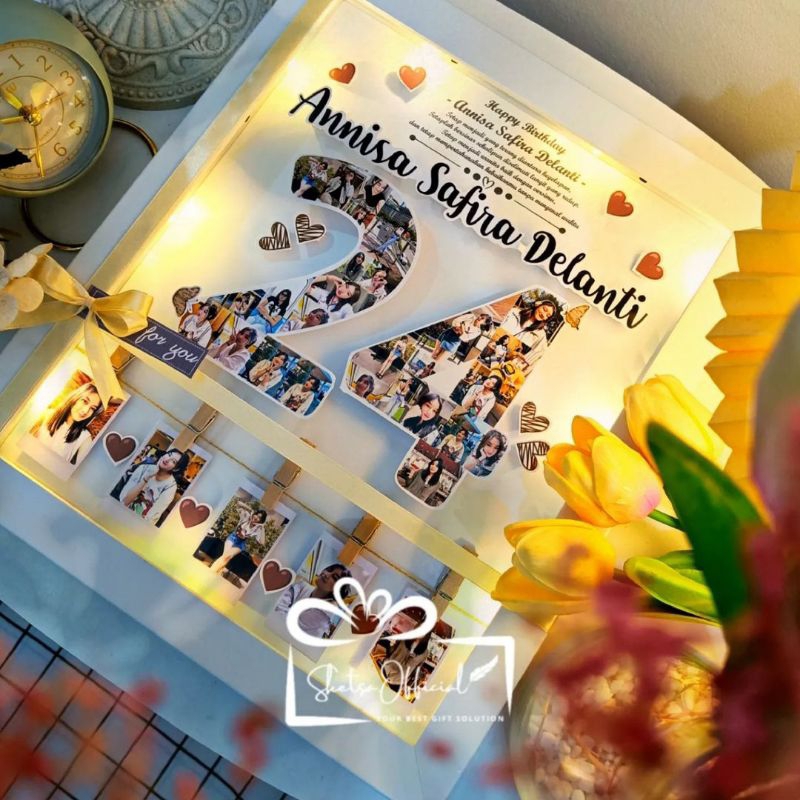 Jual Lampu Hias Tidur Frame Foto Angka Custom Mozaik Mosaic 3D Kado ...