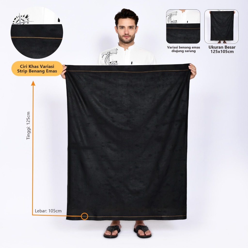 Sarung Polos Standar Sarung Dewasa Polos Original Variasi Benang Emas