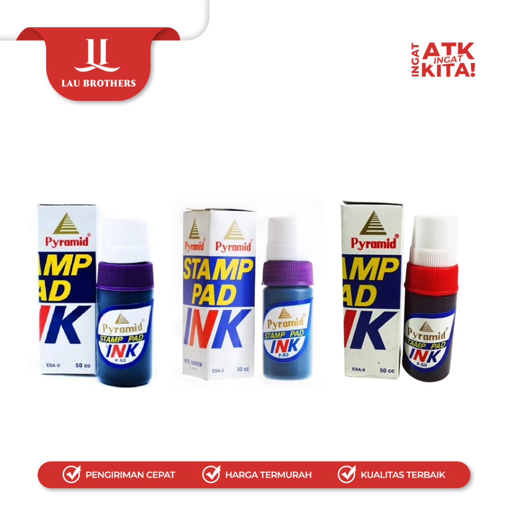 Jual PYRAMID TINTA STEMPEL/ STAMP INK 50CC (1PC) | Shopee Indonesia
