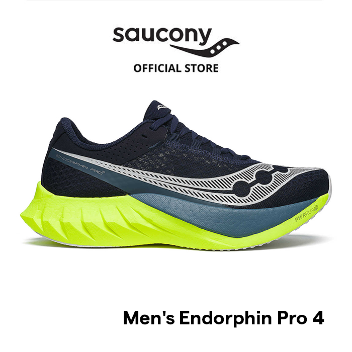 Sepatu Lari Pria SAUCONY Shoes Endorphin Pro Men Navy Citron